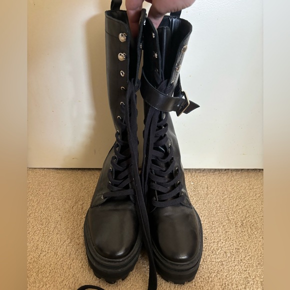 Schutz Moly Leather Combat Boots - Picture 2 of 7